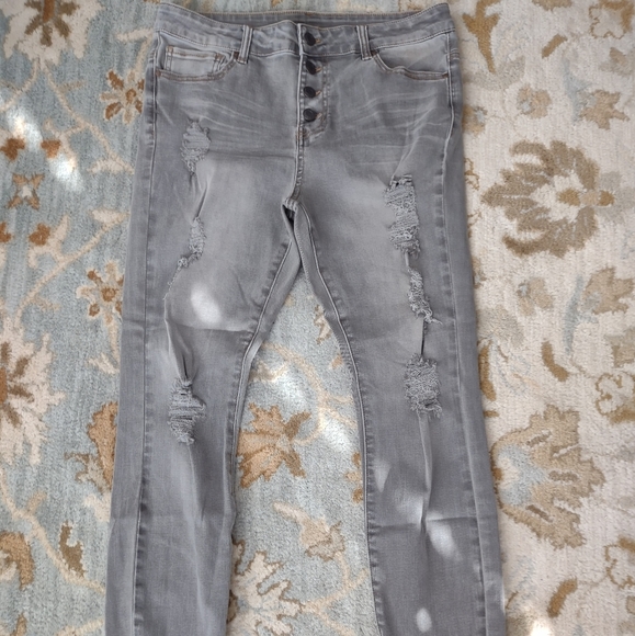 NWOT Grace&Lace Olive Gray Button Fly Jeans Size 12 - Picture 6 of 13
